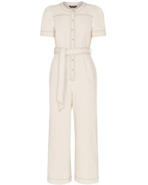 Whistles Women's Alana Denim Jumpsuit - White