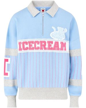 ICECREAM Ic Cubs Collared Quarter Zip Sweatshirt - Blue