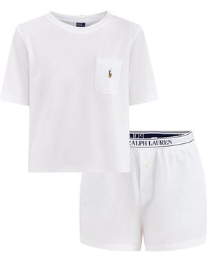 Polo Ralph Lauren Knit Oxford Short Sleeve Set - White