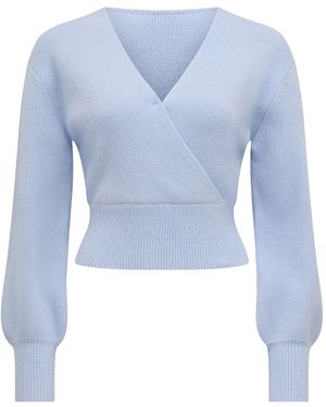 Forever New Sloane Wrap Knitted Jumper - Blue