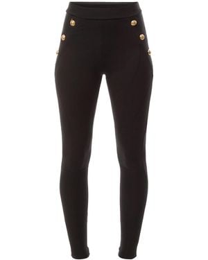 Balmain Women's 6 Button Jersey leggings - Black