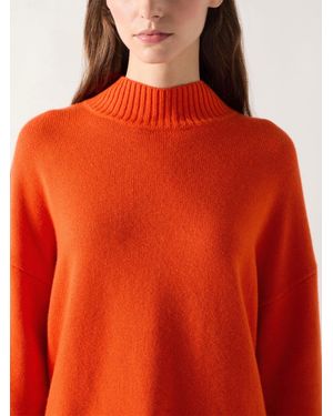 LK Bennett Leigh Knitted Mock Neck Jumper - Orange