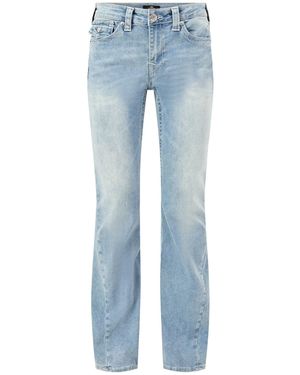 TRUE RELIGION Joey Mid Rise Flare Flap Jeans - Blue