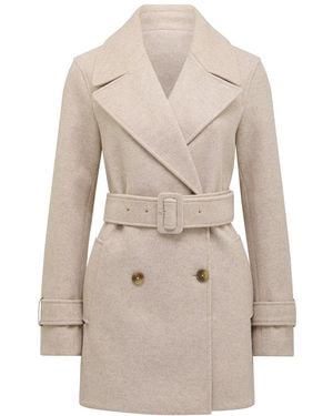 Forever New Belle Short Wrap Coat - White