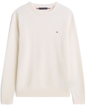 Tommy Hilfiger Textured Knit Jumper Cream - White
