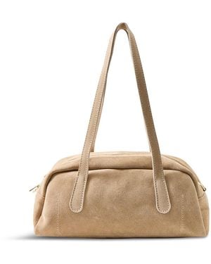 Marlon Manny Suede Tote Bag Tan - Natural