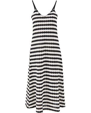 ONLY Evara Sleeveless Stripe Midi Dress Print - White