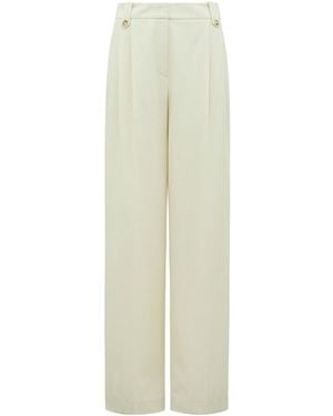 Forever New Gigi Button Tab Wide Leg Trousers - White