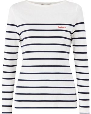Barbour Bradley Top Cloud Strpe - White