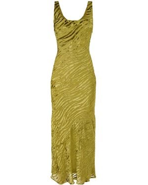 Pretty Lavish Kendall Scoop Devoré Maxi Dress - Green