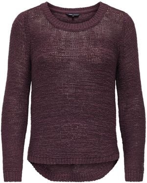 ONLY Geena Xo Crew Neck Jumper Burgundy - Purple