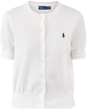 Polo Ralph Lauren Short Sleeve Knit Cardigan - White