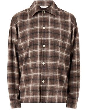 SELECTED Check Light Overshirt - Brown