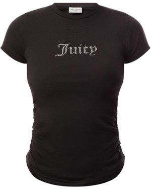 Juicy Couture Women's Dot Ruched Tee - Black