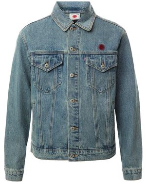 ICECREAM Check Lined Trucker Jacket - Blue