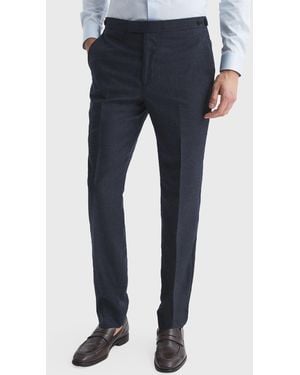 Reiss Dunn Slim Fit Textured Trousers - Blue