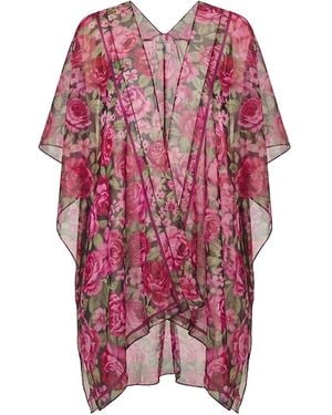 James Lakeland Two-Tone Rose Print Kaftan - Pink