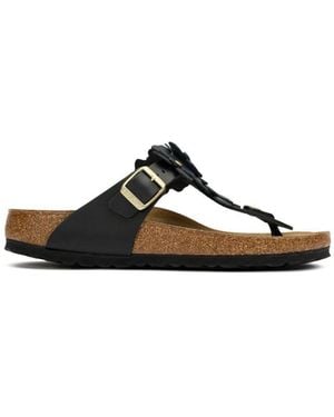 Birkenstock Gizeh Flower Embellished Sandals - Black
