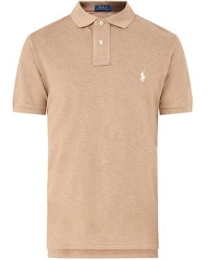 Polo Ralph Lauren Custom Fit Polo Short Sleeves Top - Natural