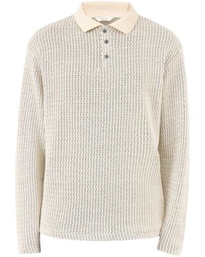 SELECTED Relaxed Sweat Polo Shirt Cream - White