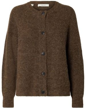 SELECTED Lulu Knit Short Cardigan - Brown