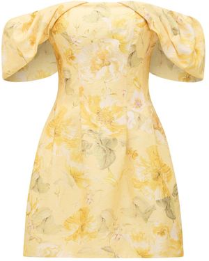 Forever New Jacquie Off Shoulder Mini Dress - Yellow