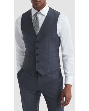 Reiss Fine Five Button Slim Fit Waistcoat - Blue