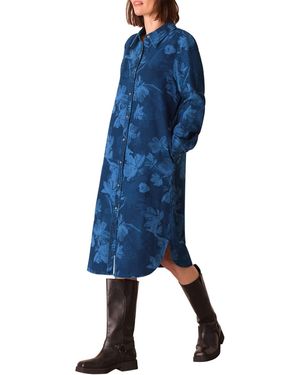Whistles Chalk Print Shirt Dress - Blue