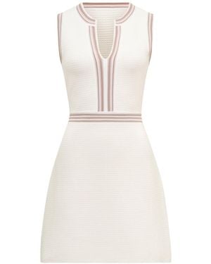 Forever New Sabrina Striped Detail Knitted Mini Dress - White