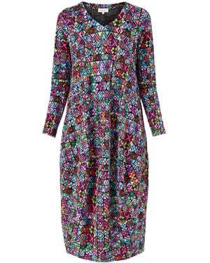 Sahara Peruvian Stitch Patchwork Dress - Multicolour