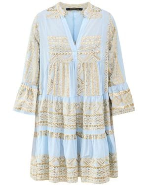 Kori Classic Triangle Long Sleeve Mini Dress - Blue