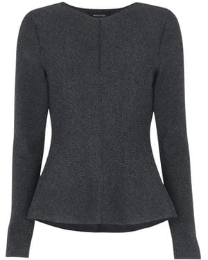 Whistles Peplum Detail Knit - Black