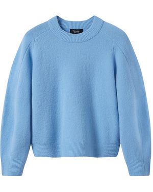 Whistles Mix Curved Hem Knit - Blue