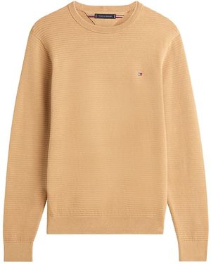 Tommy Hilfiger Textured Knit Jumper Neutral - White