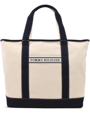 Tommy Hilfiger Summer Canvas Tote Bag - White