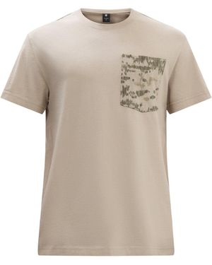 G-Star Shadow Woven Camo Pocket R Tee - Natural