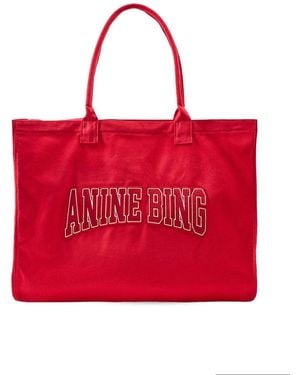 Anine Bing Leo Canvas Tote Bag - Red