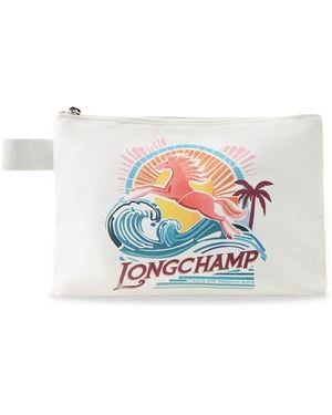Longchamp Le Pliage Surf Pouch Bag - White