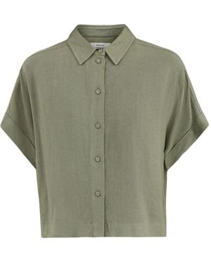 SELECTED Slfviva Ss Cropped Sun Shirt Noos - Green