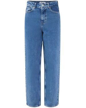 SELECTED Organic Cotton Bea-Kori High-Waisted Barrel Jeans - Blue