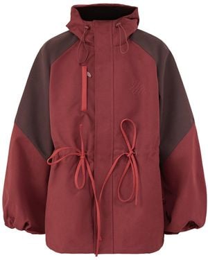 Damson Madder Liu Hooded Showerproof Raincoat - Red