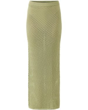 Pretty Lavish Imani Pointelle Knit Skirt - Green