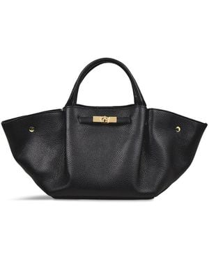 Marlon Feny Button Top Handle Bag - Black