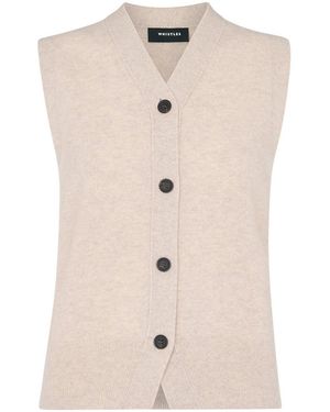Whistles V Neck Button Front Tank - Natural