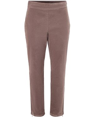 Eileen Fisher Slim Ankle Pant With Zip - Grey