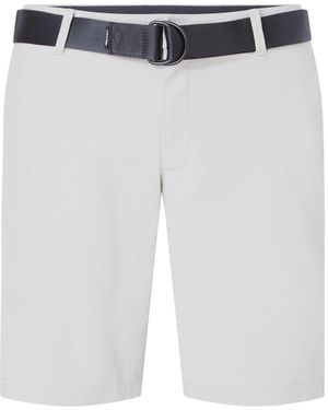 Calvin Klein Slim Twill Belted Shorts - White