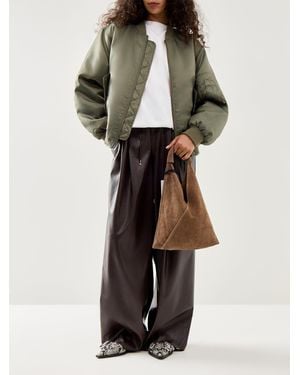 Marlon Mini Giselle Suede Shoulder Tote Bag - Natural