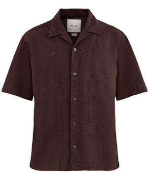 Only & Sons Seersucker Resort Shirt - Brown