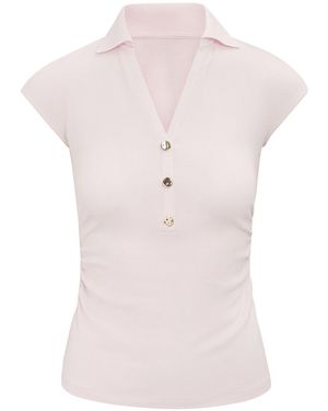 Forever New Winnie Extended Shoulder Polo Top - Pink