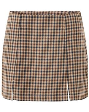 ONLY Violetta Check Slit Mini Skirt – - Multicolour